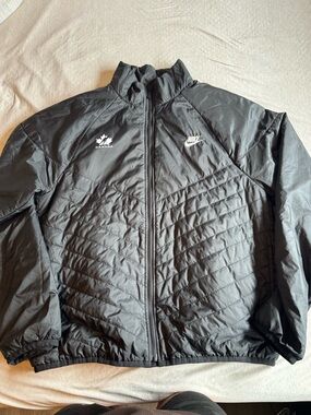 Nike Men’s Black Quilted Puffer Jacket with White Logos